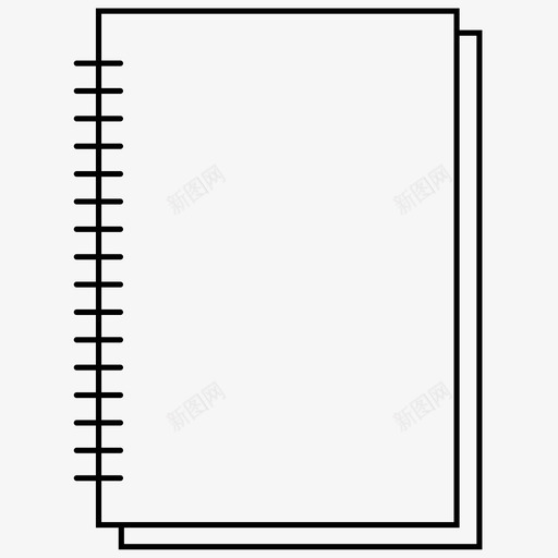 螺旋装订笔记本文件纸张图标svg_新图网 https://ixintu.com 办公用品 文件 电线 纸张 螺旋装订笔记本