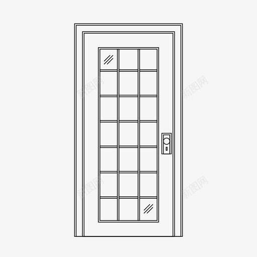 门建筑详图图标svg_新图网 https://ixintu.com 入口立面图 建筑 窗户 立面图 详图 门