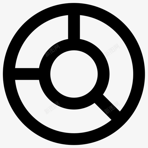 甜甜圈图表要素线图标svg_新图网 https://ixintu.com 甜甜圈图表 要素线