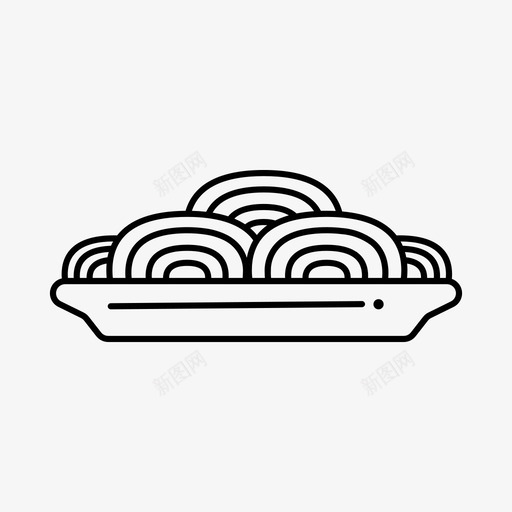 意大利面食物盘子图标svg_新图网 https://ixintu.com 意大利面 盘子 食物