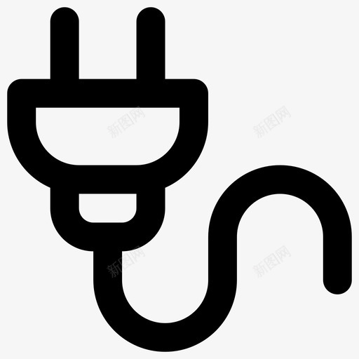 电缆插件电源线图标svg_新图网 https://ixintu.com 基本线路 插件 电源插头 电源线 电缆