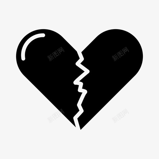 心碎分手图标svg_新图网 https://ixintu.com 分手 心碎