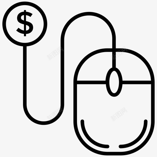 按点击付费按点击成本数字广告图标svg_新图网 https://ixintu.com ppc 互联网和数字营销线图标 在线营销 按点击付费 按点击成本 数字广告