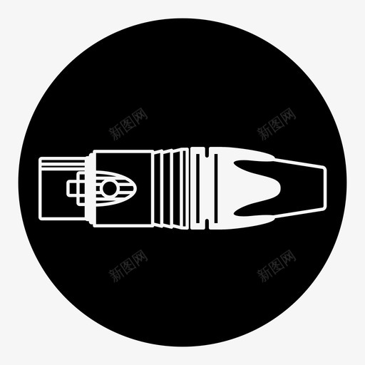 卡侬母接头音频麦克风图标svg_新图网 https://ixintu.com 卡侬母接头 插头 视听 音频 麦克风