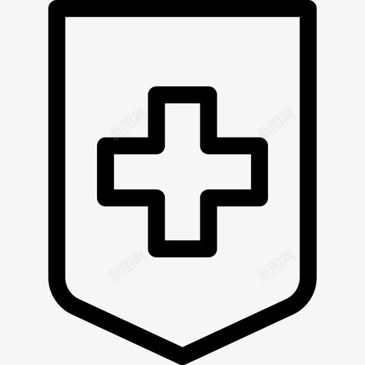 带希腊十字架的盾牌安全盾牌图标svg_新图网 https://ixintu.com 安全 带希腊十字架的盾牌 盾牌