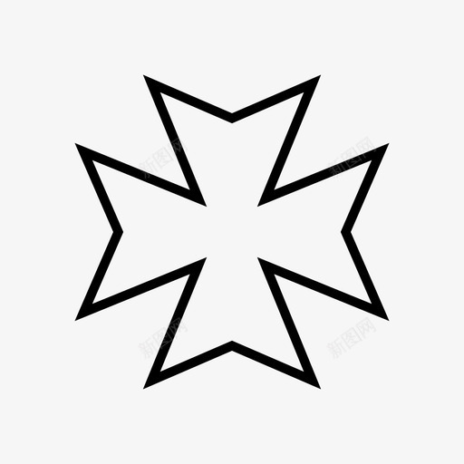 马耳他十字架基督基督徒图标svg_新图网 https://ixintu.com 基督 基督徒 教会 耶稣 马耳他十字架