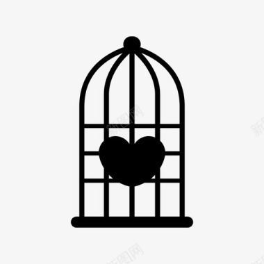 鸟笼可爱爱情图标图标