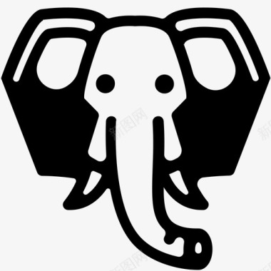 大象脸亚洲象小象图标图标