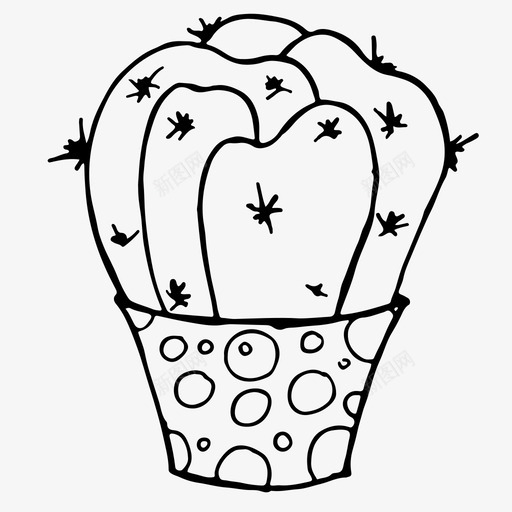 仙人掌花绿色图标svg_新图网 https://ixintu.com 仙人掌 室内植物 植物 绿色 肉质 花