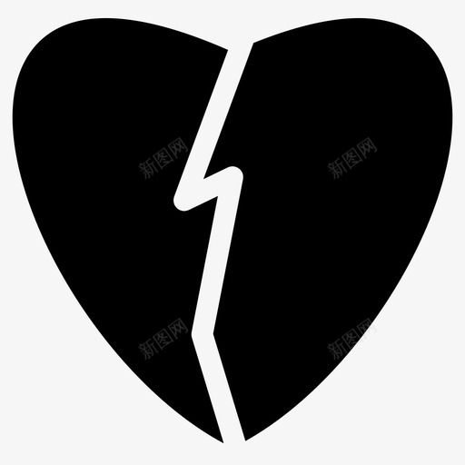 心碎分手离婚图标svg_新图网 https://ixintu.com 分手 分离 心碎 爱填满 离婚