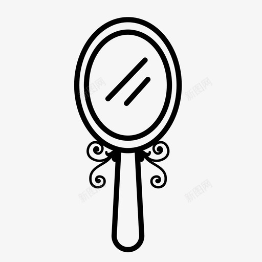 手镜美容脸部图标svg_新图网 https://ixintu.com 女性时尚 手镜 美容 脸部 镜子
