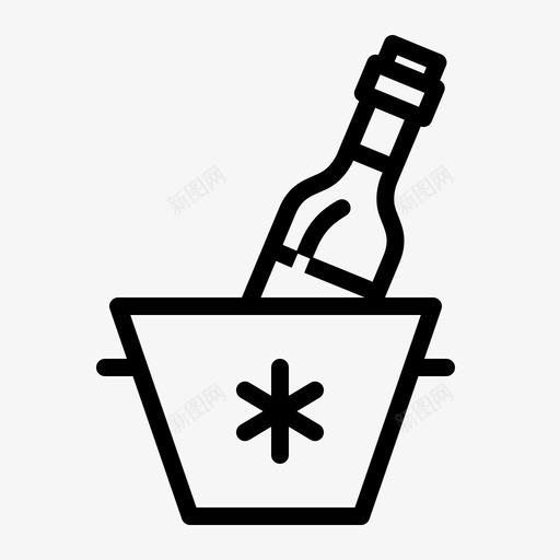红酒冰桶冷饮冰桶图标svg_新图网 https://ixintu.com 冰桶 冷饮 红酒 红酒冰桶 饮品勾勒