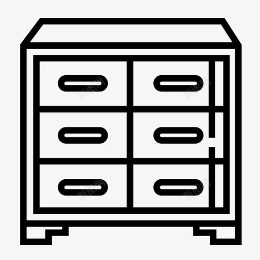 梳妆台壁橱抽屉图标svg_新图网 https://ixintu.com 壁橱 室内 家具 家用 抽屉 梳妆台