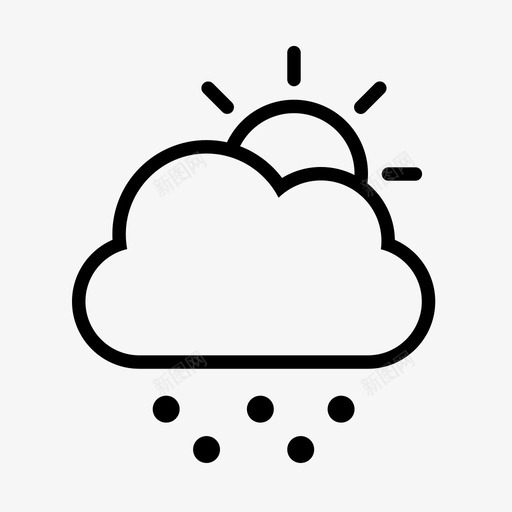 云太阳雪图标svg_新图网 https://ixintu.com 云太阳雪