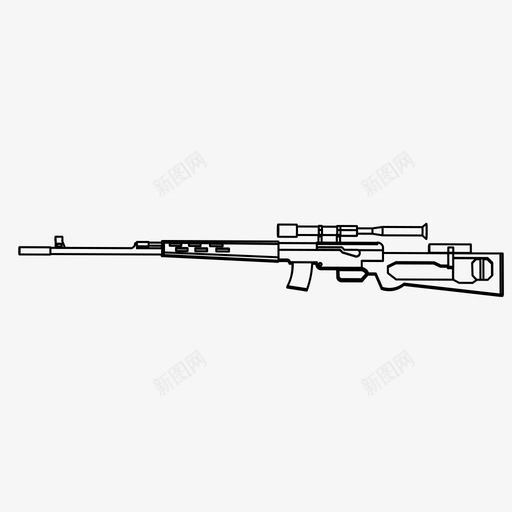 狙击步枪反击枪图标svg_新图网 https://ixintu.com 反击 战争 枪 武器 特警 狙击步枪