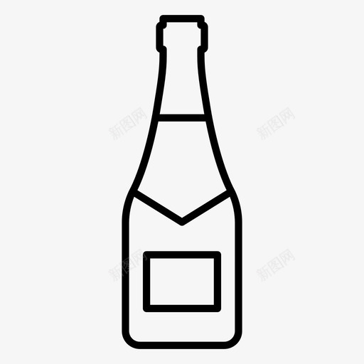 香槟瓶酒饮料图标svg_新图网 https://ixintu.com 加伦丁节 派对 葡萄酒 酒 饮料 香槟瓶