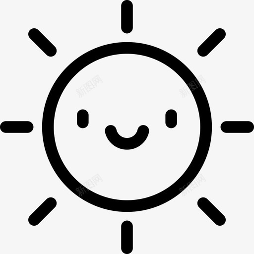 快乐的太阳春天直线图标svg_新图网 https://ixintu.com 快乐的太阳 春天 直线