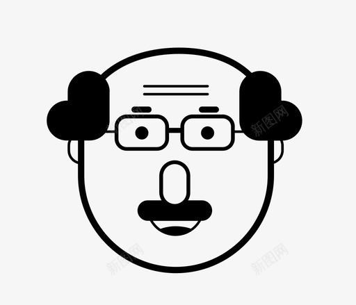 老人秃头脸图标svg_新图网 https://ixintu.com 人 无毛 爷爷 秃头 老人 脸