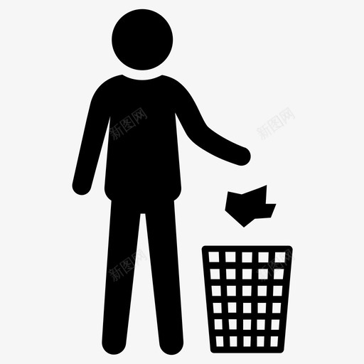 回收垃圾箱不要乱扔垃圾图标svg_新图网 https://ixintu.com 不要乱扔垃圾 回收 垃圾 垃圾箱 环保 绿色