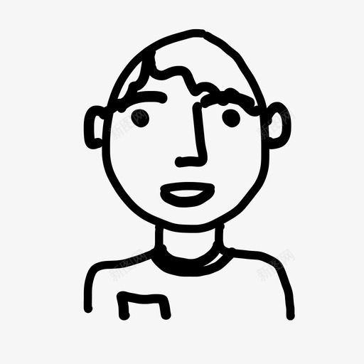 可爱的年轻人脸手绘图标svg_新图网 https://ixintu.com 人 可爱的年轻人 年轻人 手绘 脸 脸和人手绘