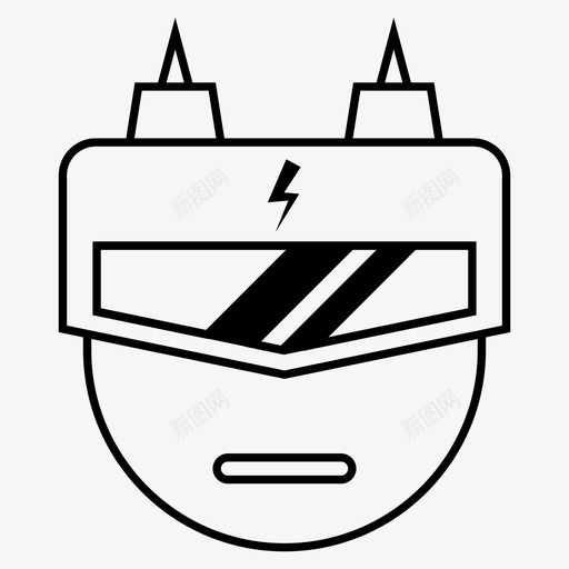 机器人头零件图标svg_新图网 https://ixintu.com 头 机器人 科学 零件