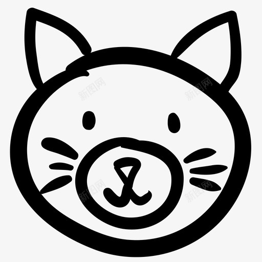 猫小猫手绘图标svg_新图网 https://ixintu.com 小猫 手绘 猫