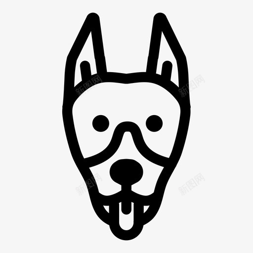 狗动物杜宾图标svg_新图网 https://ixintu.com 动物 宠物 杜宾 狗 脸
