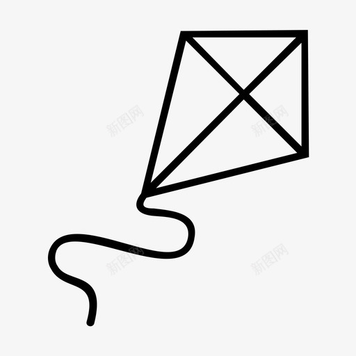 风筝有趣的活动游戏图标svg_新图网 https://ixintu.com 夏季游戏 有趣的活动 游戏 风筝