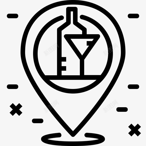 酒吧位置出游地点地图图标svg_新图网 https://ixintu.com 个人识别码 出游地点 地图 聚会 酒吧位置