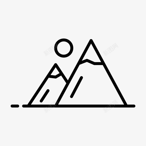 山画廊照片图标svg_新图网 https://ixintu.com 山 照片 画廊 线图标 野生 风景