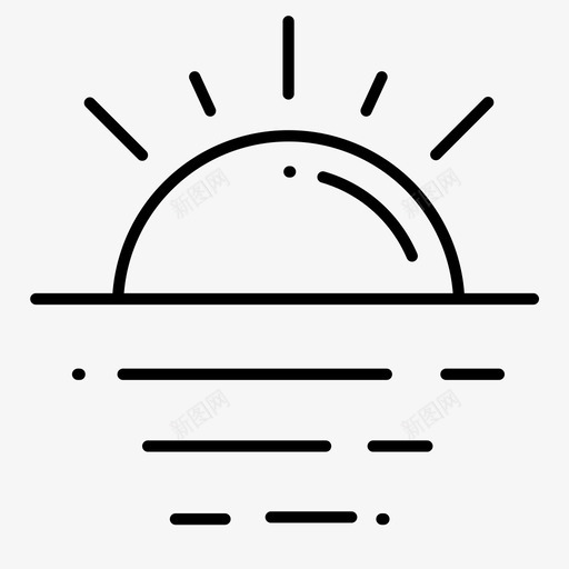 太阳日出日落图标svg_新图网 https://ixintu.com 大自然 太阳 日出 日落 阳光