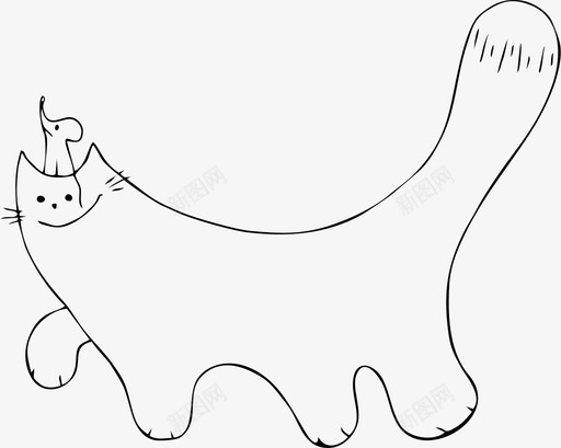 猫朋友老鼠图标svg_新图网 https://ixintu.com 动物 朋友 猫 老鼠