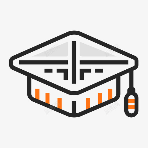 线描色彩-学士帽svg_新图网 https://ixintu.com 线描色彩-学士帽 26