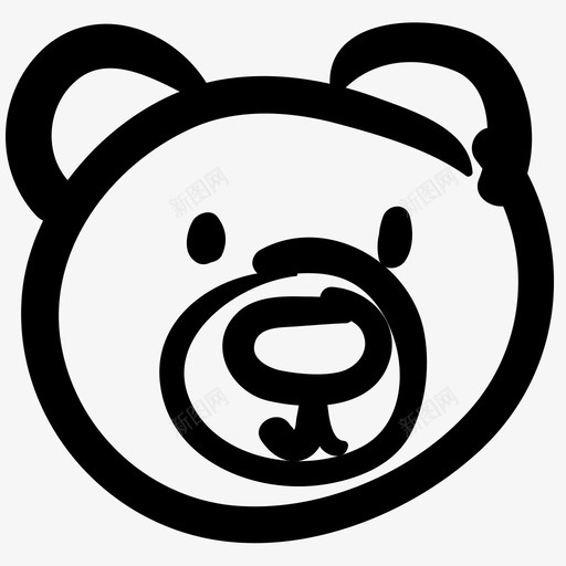 熊动物手绘图标svg_新图网 https://ixintu.com 动物 手绘 熊