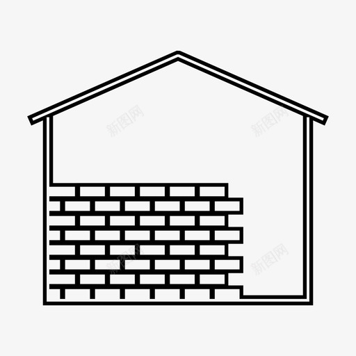 建造砖墙住宅图标svg_新图网 https://ixintu.com 住宅 建造 房屋 砖墙