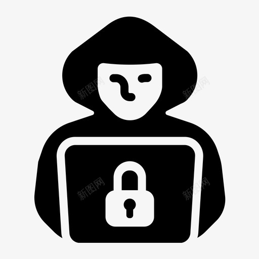 黑客锁保护安全图标svg_新图网 https://ixintu.com 保护 安全 网络安全 黑客锁