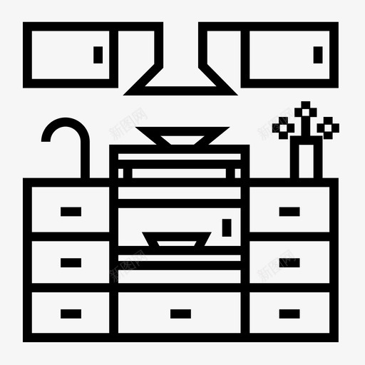 厨房家具家居图标svg_新图网 https://ixintu.com 厨房 室内 家具 家居 家用 水槽