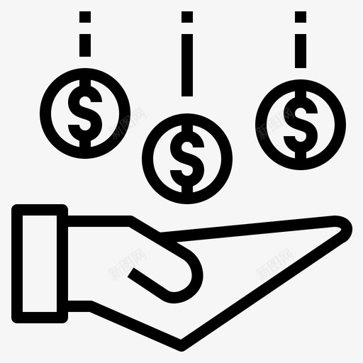 股息红利收益图标svg_新图网 https://ixintu.com 利润 收入 收益 红利 股息 股票市场