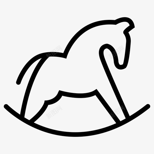 摇摆马儿童游戏骑马图标svg_新图网 https://ixintu.com 儿童游戏 房地产 摇摆马 木制摇摆马 骑马
