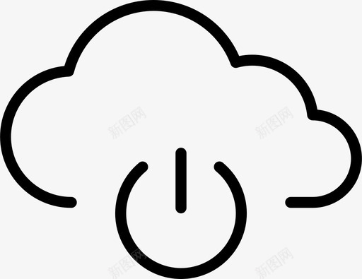 云可用计算图标svg_新图网 https://ixintu.com 云 云连接精简 可用 存储 待机 电源 计算