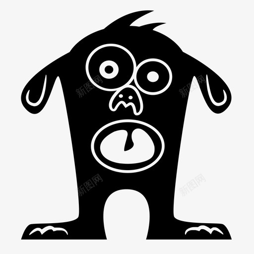 小狗黑色卡通图标svg_新图网 https://ixintu.com 卡通 小狗 怪异 摇摆 狗 黑色