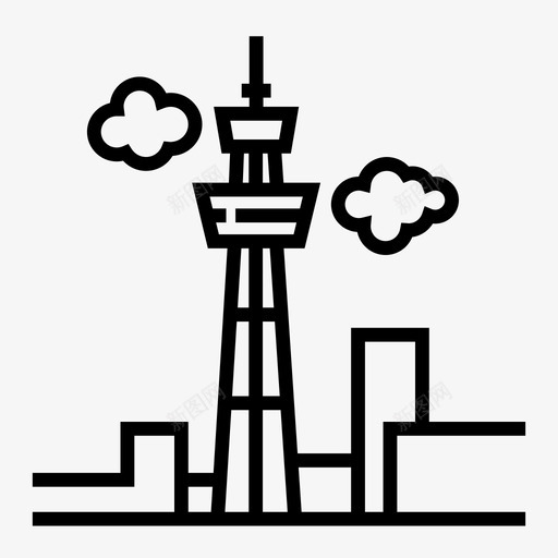 东京天空树日本地标图标svg_新图网 https://ixintu.com 东京天空树 地标 塔 日本 纪念碑