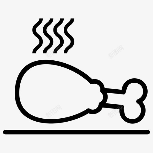 炸鸡鸡腿食物图标svg_新图网 https://ixintu.com 油炸餐 炸鸡 食物 鸡腿