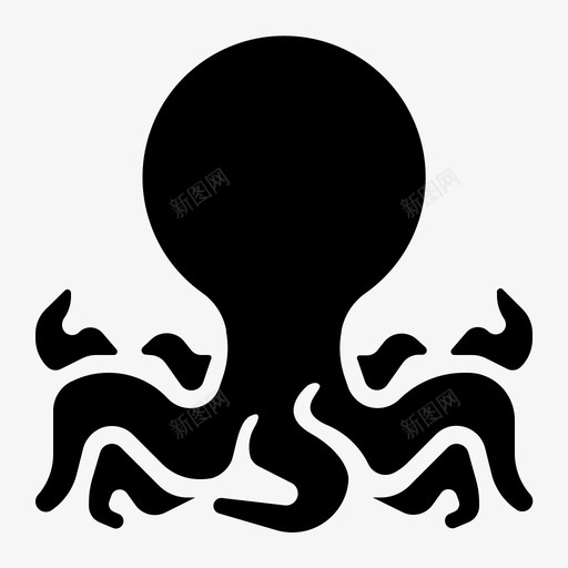 章鱼动物航海图标svg_新图网 https://ixintu.com 动物 动物圆 章鱼 航海 野生动物