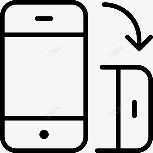 水平旋转移动电话薄屏幕图标svg_新图网 https://ixintu.com 横向 水平旋转 移动电话 薄屏幕