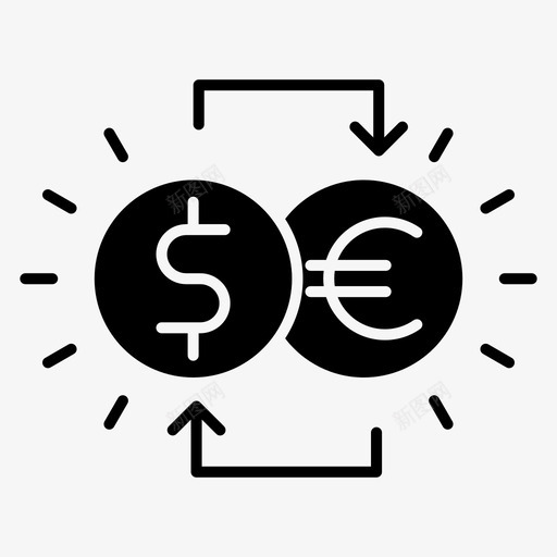 货币兑换银行业务银行字形图标svg_新图网 https://ixintu.com 货币兑换 银行业务 银行字形