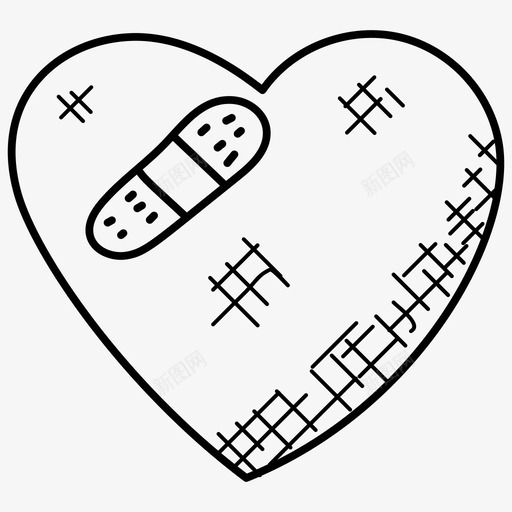 受伤的心背叛分手图标svg_新图网 https://ixintu.com 分手 受伤的心 叛徒 心碎 悲伤的爱 爱和浪漫的涂鸦图标 破碎的心 背叛