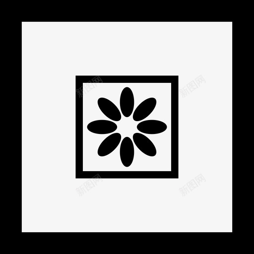 相框装饰花图标svg_新图网 https://ixintu.com 墙 家居设备 照片 相框 花 装饰