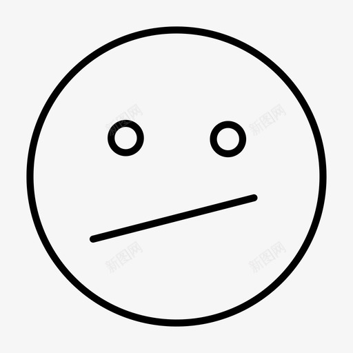 冷漠表情表情符号图标svg_新图网 https://ixintu.com 冷漠 笑脸 脸 表情 表情符号