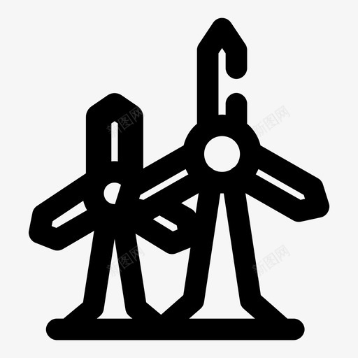 风力涡轮机叶片能源图标svg_新图网 https://ixintu.com 叶片 电力 能源 能源缺口粗体 风力涡轮机 风车
